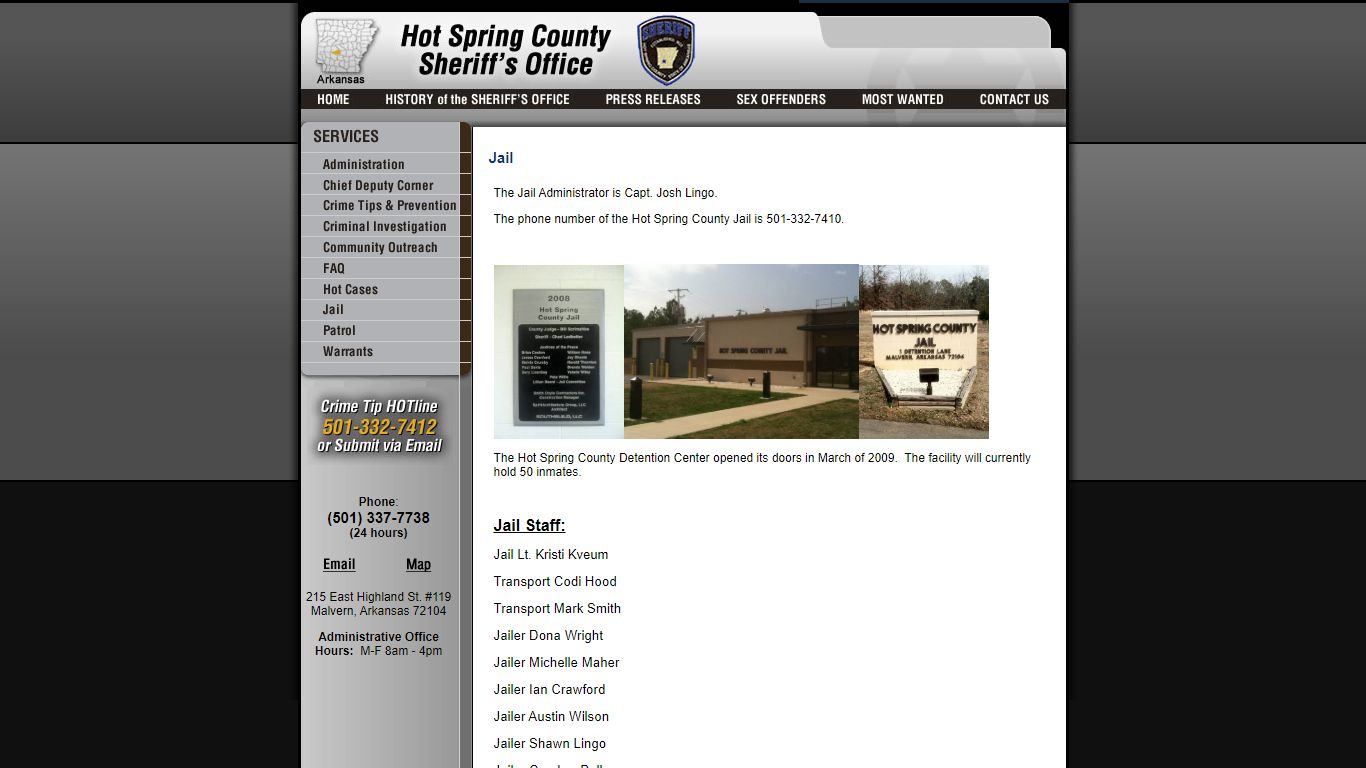Jail - Hot Spring County Sheriff AR